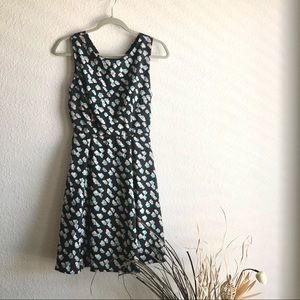 **SOLD** Modcloth navy heart pattern a line dress